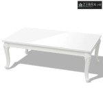 Stolić za kavu 115 x 65 x 42 cm visoko sjajni bijeli - 115 x 65 x 42 c