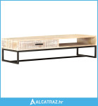Stolić za kavu bijeli 117 x 50 x 30 cm masivno bagremovo drvo - NOVO