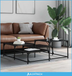 Stolić za kavu Crni hrast 107 x 107 x 40 cm Konstruirano drvo - NOVO