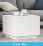 Stolić za kavu s LED svjetlima bijeli 50 x 50 x 40 cm - NOVO