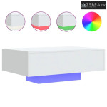 Stolić za kavu s LED svjetlima bijeli 85x55x31 cm - Bijela 85 x 55 x 3