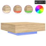Stolić za kavu s LED svjetlima boja hrasta sonome 100x100x31 cm - Sono