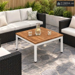 Stolić za kavu NAARDEN Prirodna i bijela 60 x 60,5 x 36 cm - 60 x 60,5