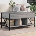 Stolić za kavu siva boja hrasta 100x55x50 cm od drva i metala - Sivi h