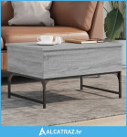 Stolić za kavu siva boja hrasta 70x50x40 cm od drva i metala - NOVO