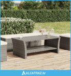 Stolić za kavu sivi 100 x 50 x 40 cm od poliratana - NOVO