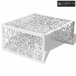 Stolić za Kavu Srebrni Geometrijski Dizajn Aluminij