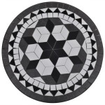 vidaXL Bistro stolić crno-bijeli 60 cm s mozaikom