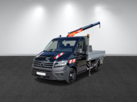 Volkswagen Crafter 50 - Flatbed + crane kamion s ravnom platformom