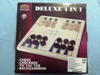 IGRE DELUXE 4 IN 1 - Šah, Dama, Checkers, Tic Tac Toe