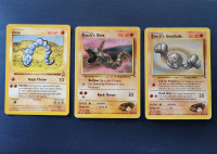 Pokemon karte - Onix, Brock´s Onix i Brock`s Geodude