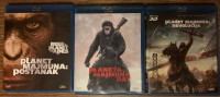 Prodajem filmove iz trilogije Planet majmuna na Blue-rayu za 10€