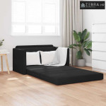 Sk foldajući kauč na krevet Crna 124 x 71 x 78 cm Baršun