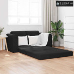 Sk foldajući kauč na krevet Crna 148 x 71 x 83 cm Baršun