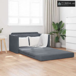Sk foldajući kauč na krevet Tamno siva 124 x 71 x 78 cm Baršun