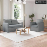 Sofa 120cm 2 pcs Svjetlosiva Metal