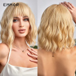 Perika nova blond  valovita sa šiškama prirodan izgled kose