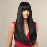 Perika nova duga crna sa šiškama prirodan izgled kose