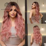 Perika nova duga pink roza  ombre valovita prirodan izgled kose