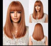 Perika nova duži ginger bob sa šiškama prirodan izgled kose