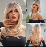 Perika nova poluduga blond ombre prirodan izgled kose