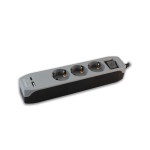 COMMEL produžni kabel 1,4m 3x utičnica USB 16A sklopka crni 234-415