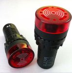 Indikator svjetlosni i zvučni 22mm 220V sirena buzzer led 12-24V