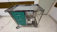 Inox medicinska kolica velika s 4 ladice i izvlačnom pliticom