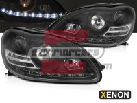 MERCEDES S klasa W220 (02-05) - Prednja svjetla LED DRL Xenon (crna)