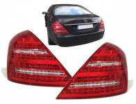 Mercedes S Klasa W221 stražnja LED svjetla lampe crveno/kristal 05-09