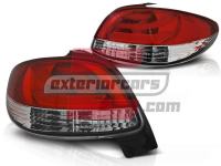 PEUGEOT 206 - LED stražnja svjetla LightBar dizajn (crvena/kristal)