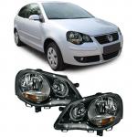 VW Polo 9N3 2005 - 2009 GTI PREDNJA SVJETLA FAROVI CRNI