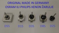 P: Original Osram / Philips D1S D2S D5S D3S D8S Xenon žarulje