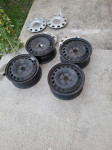 VW čelične felge 15''rupe 5x112, + ratkape