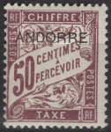 Andora / Francuska administracija - Porto marka - 50 c - Mi 4 - 1931