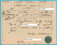 AUSTRO-UGARSKA stari telegram iz 1889.g. BOL - MILNA (?) Otok Brač RRR