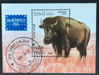 BLOK, LAOS, 1986, FAUNA, FILATELIJA