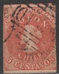 Čile - Definitiv - 5 c - Kristofor Kolumbo - Mi 1 II a - 1854
