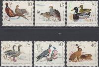 DR Njemačka - Set od 6 - Ptice i zečevi - Mi 1357~1362 - 1968 - MNH