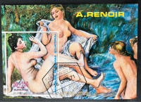 EKVATORIJALNA GVINEJA, BLOK, 1973, UMJETNOST, RENOIR, ZRAČNA POŠTA