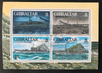 GIBRALTAR, BLOK, 1996, POMORSTVO, RATNI BRODOVI, PEČAT PRVOG DANA