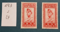 ITALIA, 2 MARKE, REGIO ESERCITO, 1943.
