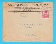 MOJSOVIĆ I DRUGOVI - TVORNICA BONBONA SPLIT pismo poslano 1940. u Ston