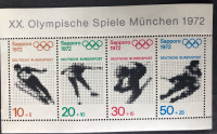 NJEMAČKA, BLOK, 1971, SPORT, OLIMPIJADA, SAPPORO, SA GREŠKAMA U TISKU