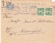 pismo Sverige 1922 s dva tipa iste marke i nazivom firme