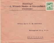 pismo Sverige 1929 s adresom firme