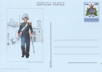 Poštanska dopisnica San Marina Lot 6 razglednica vojne uniforme 1980