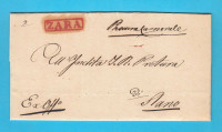 Predfilatelija ZARA (ZADAR) pismo putovalo 1832. g. u Slano CRVENI ŽIG