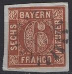 Stara Njemačka / Bavarska - Definitiv - 6 Kr - Mi 4 II 1 - 1850/56