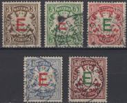 Stara Njemačka / Bavarska - Službene marke - Set od 5 - Mi 1~5 - 1908